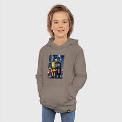 Толстовка детская хлопковая Batsimpson with son Bart - ai art fantasy, цвет: утренний латте — фото 2