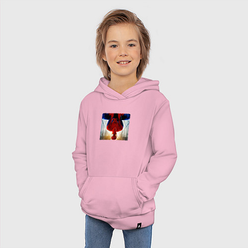 Детская толстовка-худи Новый человек паук / Светло-розовый – фото 3