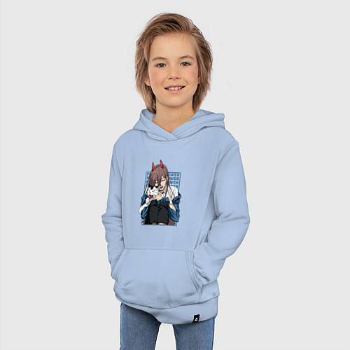 Детская толстовка-худи Человек-бензопила Пауэр и кошка / Мягкое небо – фото 3