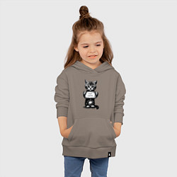 Толстовка детская хлопковая Котенок преступник съел новогодний шарик, цвет: утренний латте — фото 2