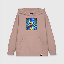 Толстовка детская хлопковая Веном вселился в Мардж Симпсон - прикол, цвет: пыльно-розовый