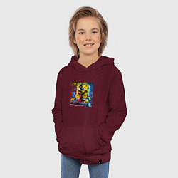 Толстовка детская хлопковая DJ Bob-Venom - ai art fantasy, цвет: меланж-бордовый — фото 2