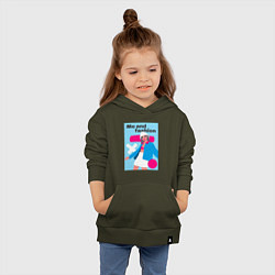 Толстовка детская хлопковая Я и мода pop art, цвет: хаки — фото 2