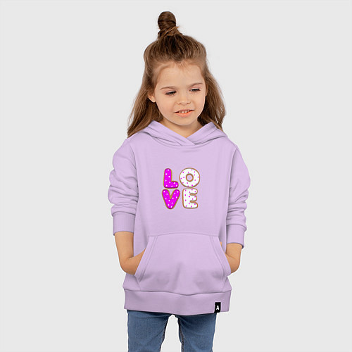 Детская толстовка-худи Love - розовый пряник / Лаванда – фото 4