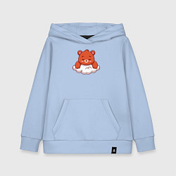Толстовка детская хлопковая Мишка на облаке, цвет: мягкое небо