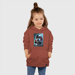 Толстовка детская хлопковая Kitten-Venom meme, цвет: кирпичный — фото 2
