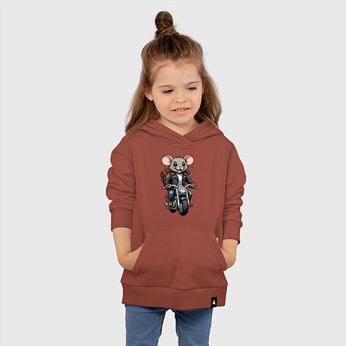 Детская толстовка-худи Biker mice / Кирпичный – фото 4