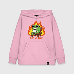 Толстовка детская хлопковая Frog - this is fine, цвет: светло-розовый