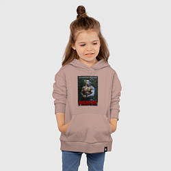 Толстовка детская хлопковая Арнольд Шварценеггер - хищник, цвет: пыльно-розовый — фото 2