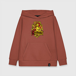 Толстовка детская хлопковая Hogwarts - gryffindor logo, цвет: кирпичный