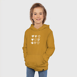 Толстовка детская хлопковая Hearts love hand draw, цвет: горчичный — фото 2