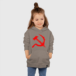 Толстовка детская хлопковая Sickle and hammer red paint, цвет: утренний латте — фото 2