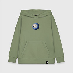 Толстовка детская хлопковая Санта на оленях - темный, цвет: авокадо