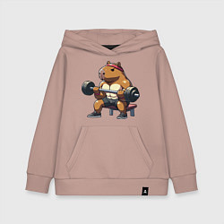 Толстовка детская хлопковая Капибара жим, цвет: пыльно-розовый