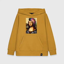 Толстовка детская хлопковая Mona Lisa - punks not dead, цвет: горчичный