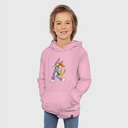 Толстовка детская хлопковая Bugs Bunny - Lola Bunny, цвет: светло-розовый — фото 2