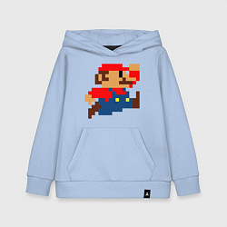 Толстовка детская хлопковая Mario 8 bit, цвет: мягкое небо