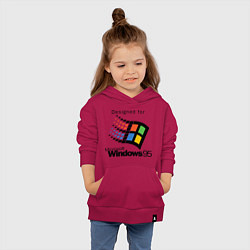 Толстовка детская хлопковая Предназначен для windows 95, цвет: маджента — фото 2