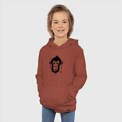 Толстовка детская хлопковая Чернильная обезьянка, цвет: кирпичный — фото 2
