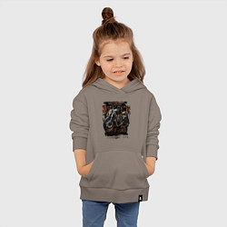 Толстовка детская хлопковая Мотоцикл кастом, цвет: утренний латте — фото 2