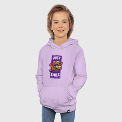 Толстовка детская хлопковая Просто улыбнись, цвет: лаванда — фото 2