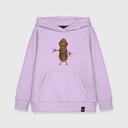 Детская толстовка-худи Сartoon worm character brown