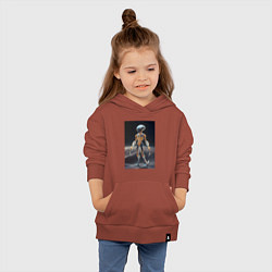 Толстовка детская хлопковая Полупрозрачный инопланетянин, цвет: кирпичный — фото 2