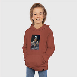 Толстовка детская хлопковая Полупрозрачный инопланетянин, цвет: кирпичный — фото 2
