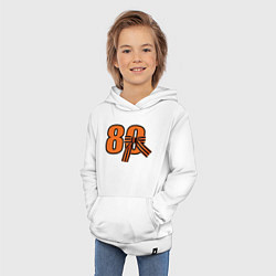 Толстовка детская хлопковая Георгиевская ленточка и цифра 80 лет победы, цвет: белый — фото 2