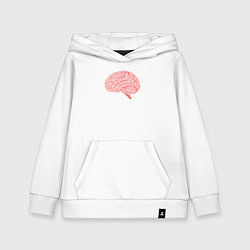 Толстовка детская хлопковая Мозг иллюстрация, цвет: белый