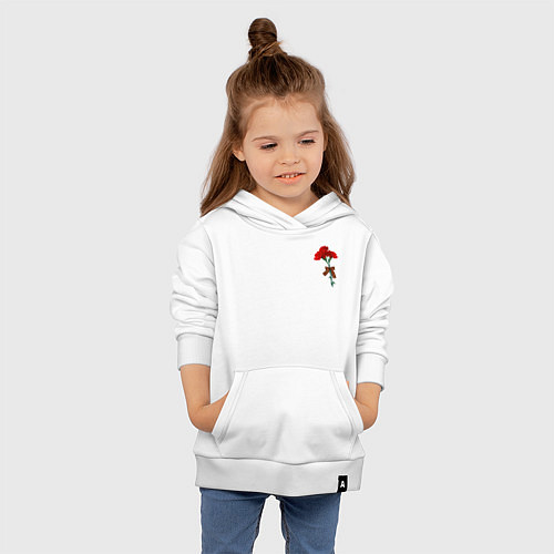 Детская толстовка-худи Гвоздики и георгиевская лента / Белый – фото 4