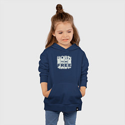 Толстовка детская хлопковая Рождён чтобы быть свободным, цвет: тёмно-синий — фото 2