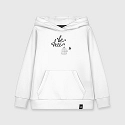 Толстовка детская хлопковая Будь свободен, цвет: белый