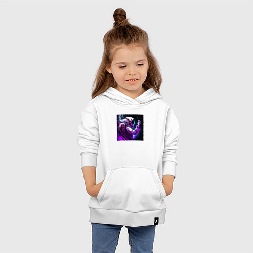 Детская толстовка-худи Космос в ярких красках / Белый – фото 4