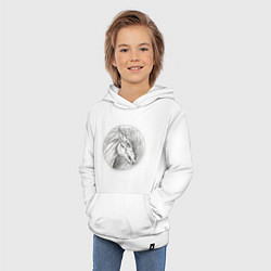 Толстовка детская хлопковая Черепа лошадей, цвет: белый — фото 2