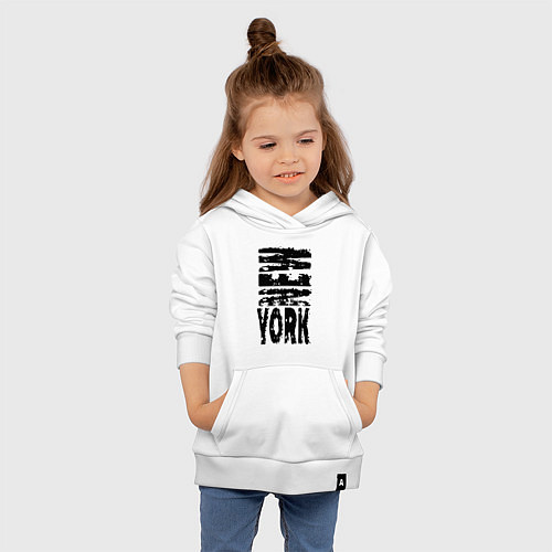 Детская толстовка-худи New York - USA / Белый – фото 4