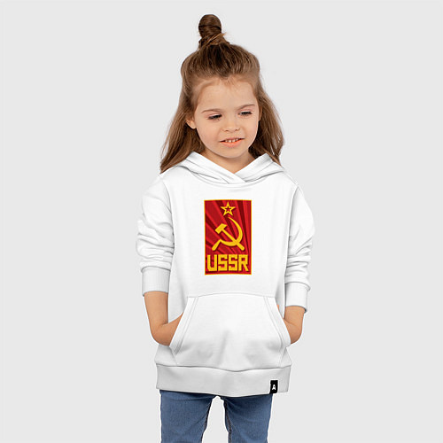 Детская толстовка-худи USSR style / Белый – фото 4