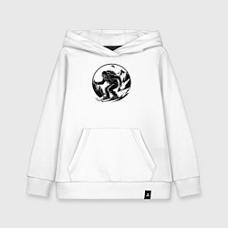 Толстовка детская хлопковая Зомби лыжник, цвет: белый