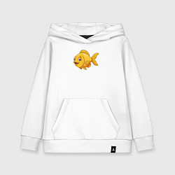 Толстовка детская хлопковая Милая желтая рыбка, цвет: белый