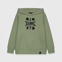 Толстовка детская хлопковая Микробы вирусы и бактерии, цвет: авокадо