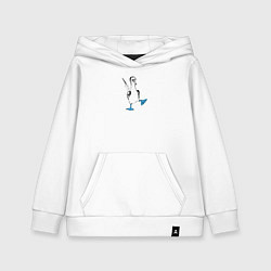 Толстовка детская хлопковая Морская птица голубоногая олуша танцует, цвет: белый