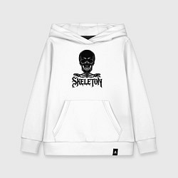 Толстовка детская хлопковая Skeleton череп, цвет: белый