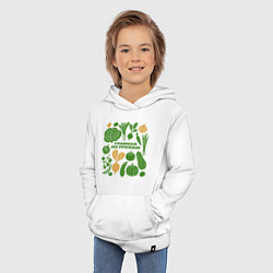 Толстовка детская хлопковая Главная по урожаю, цвет: белый — фото 2