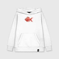 Толстовка детская хлопковая Милая красная рыбка, цвет: белый