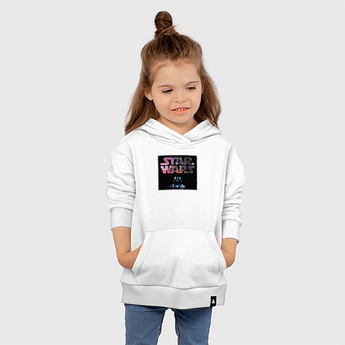 Детская толстовка-худи Звёздные войны надпись вейдер / Белый – фото 4