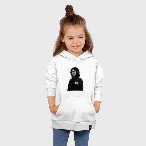 Детская толстовка-худи Bones в капюшоне с наушниками / Белый – фото 4