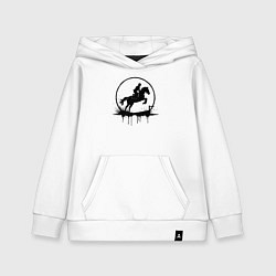 Толстовка детская хлопковая Скакун в круге, цвет: белый