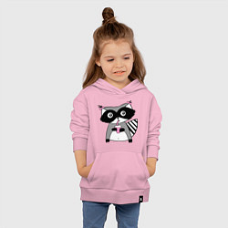 Толстовка детская хлопковая Енот-девочка, цвет: светло-розовый — фото 2