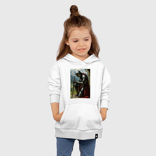 Детская толстовка-худи Молитва рыцаря / Белый – фото 4