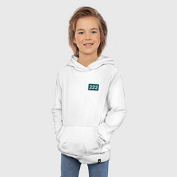 Толстовка детская хлопковая Номер 222 - Игра в кальмара, цвет: белый — фото 2